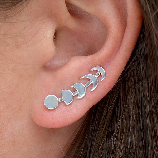 Nina Designs - Moon Phases Ear Climber