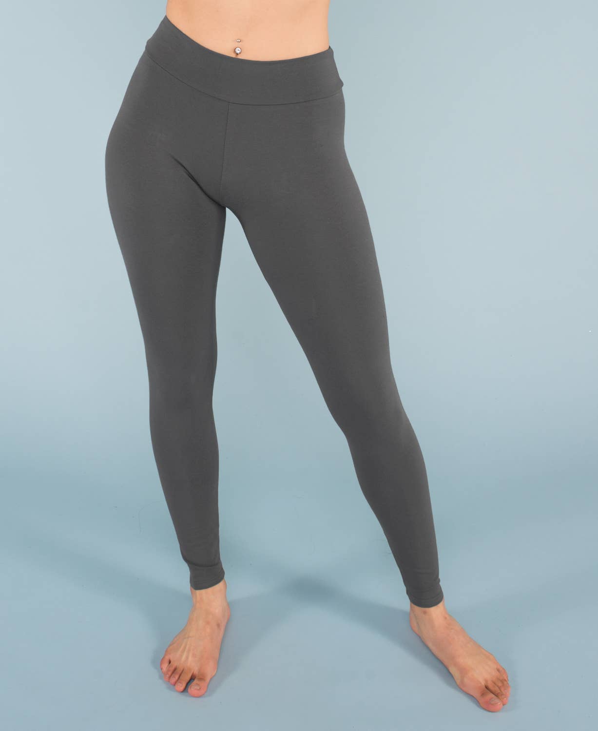 Soul Flower - Organic Cotton Leggings - Full Length - Charcoal